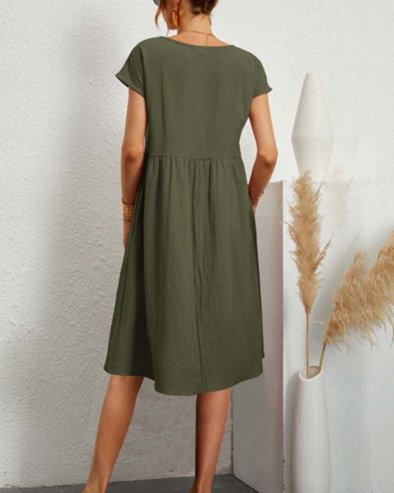 Vestido holgado con cuello redondo