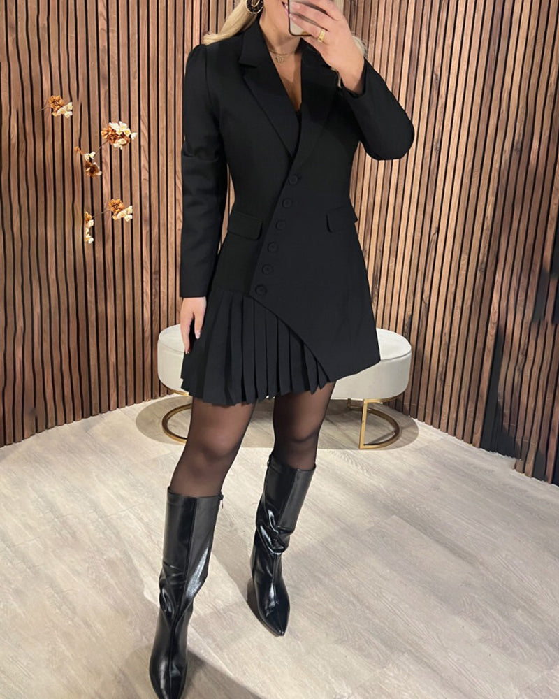 Mavrelle | Vestido Blazer liso de solapa