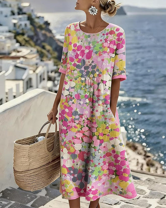Vestido holgado estampado floral