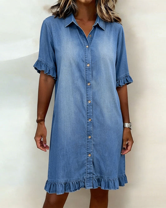 Vestido falda vaquera con volantes
