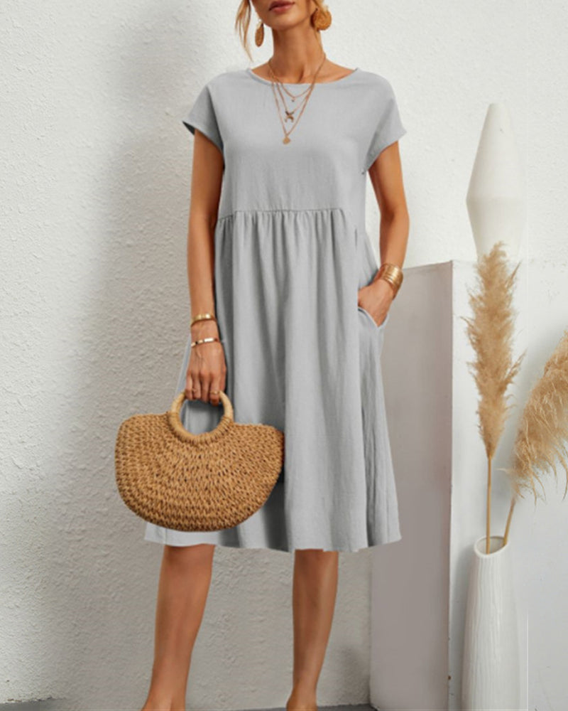 Vestido holgado con cuello redondo
