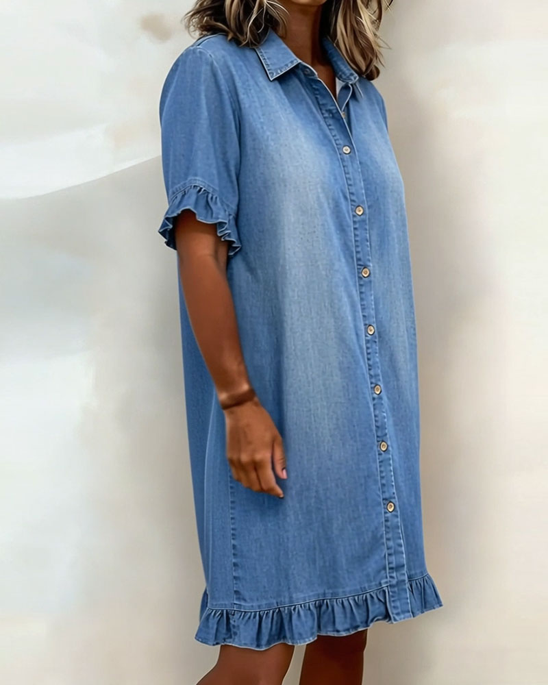 Vestido falda vaquera con volantes