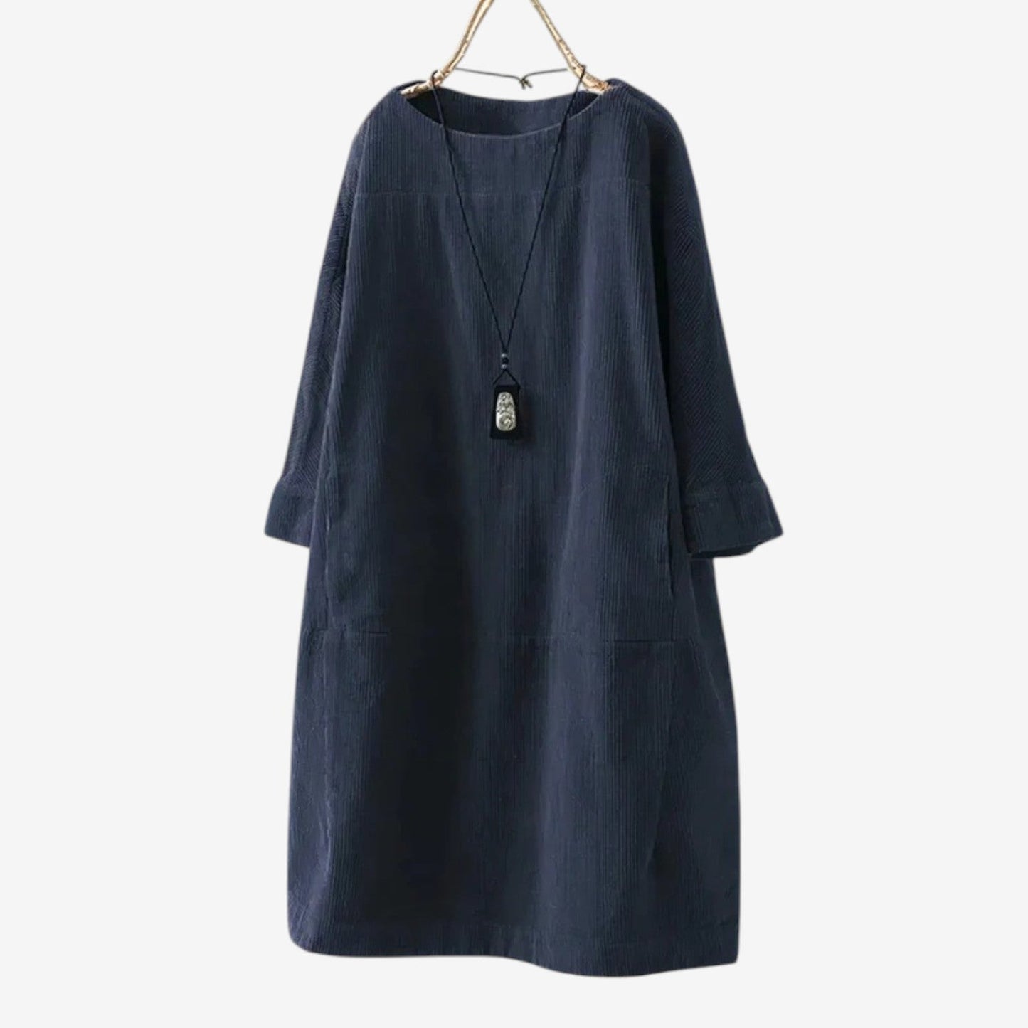 Quiblier™ Vestido de terciopelo acanalado