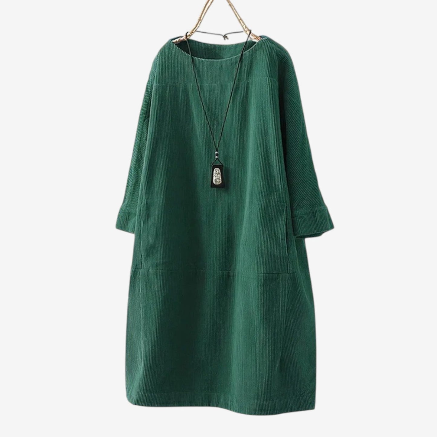 Quiblier™ Vestido de terciopelo acanalado