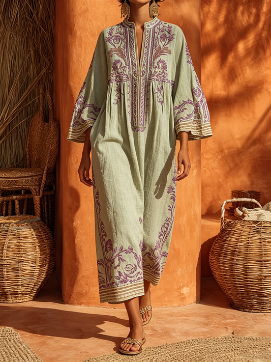 Celestina - Abito boho ricamato dal fascino mediterraneo